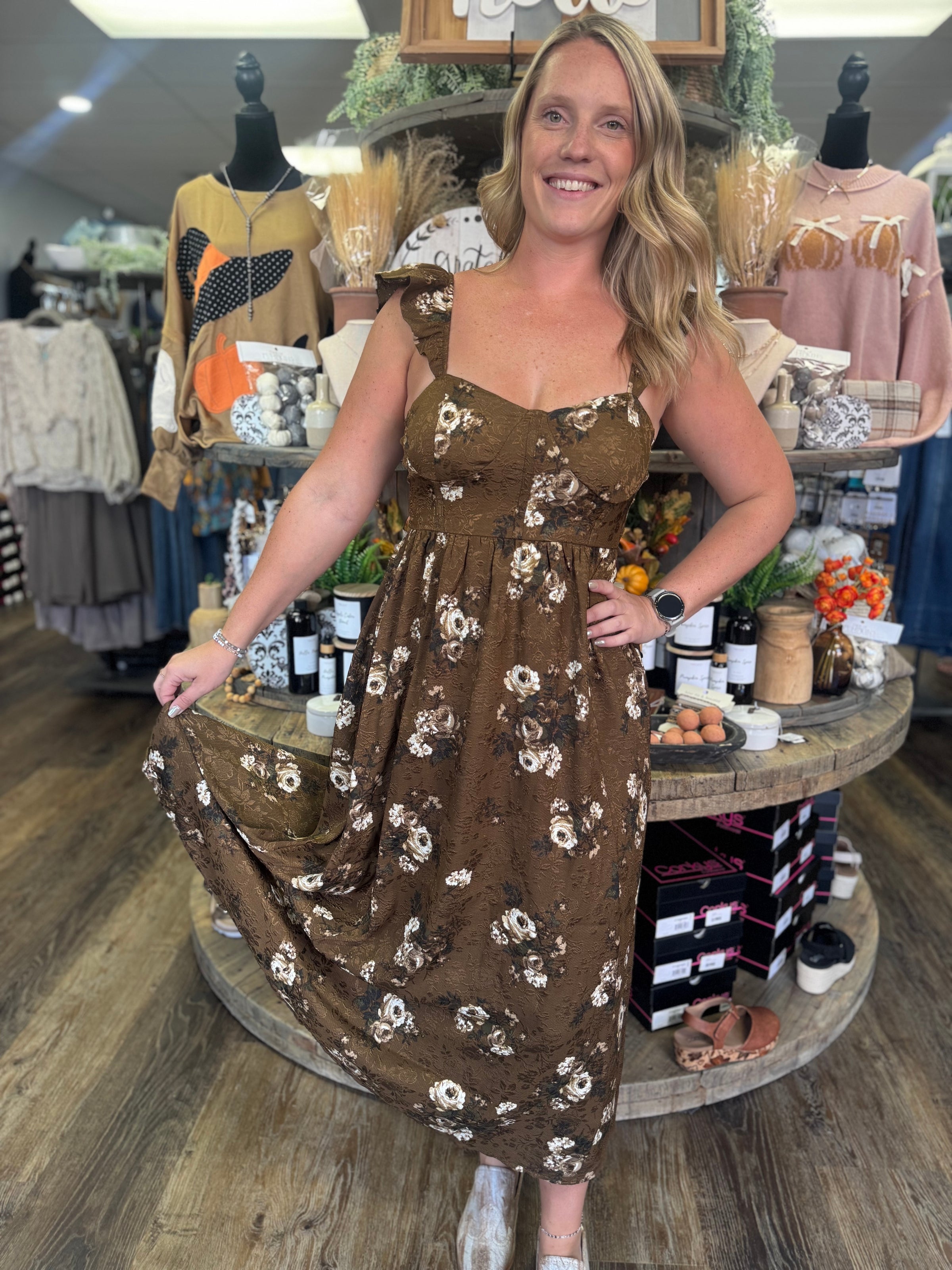 blu pepper floral dress Blu Pepper Puff Sleeve Floral Patchwork Dress at Dry Goods