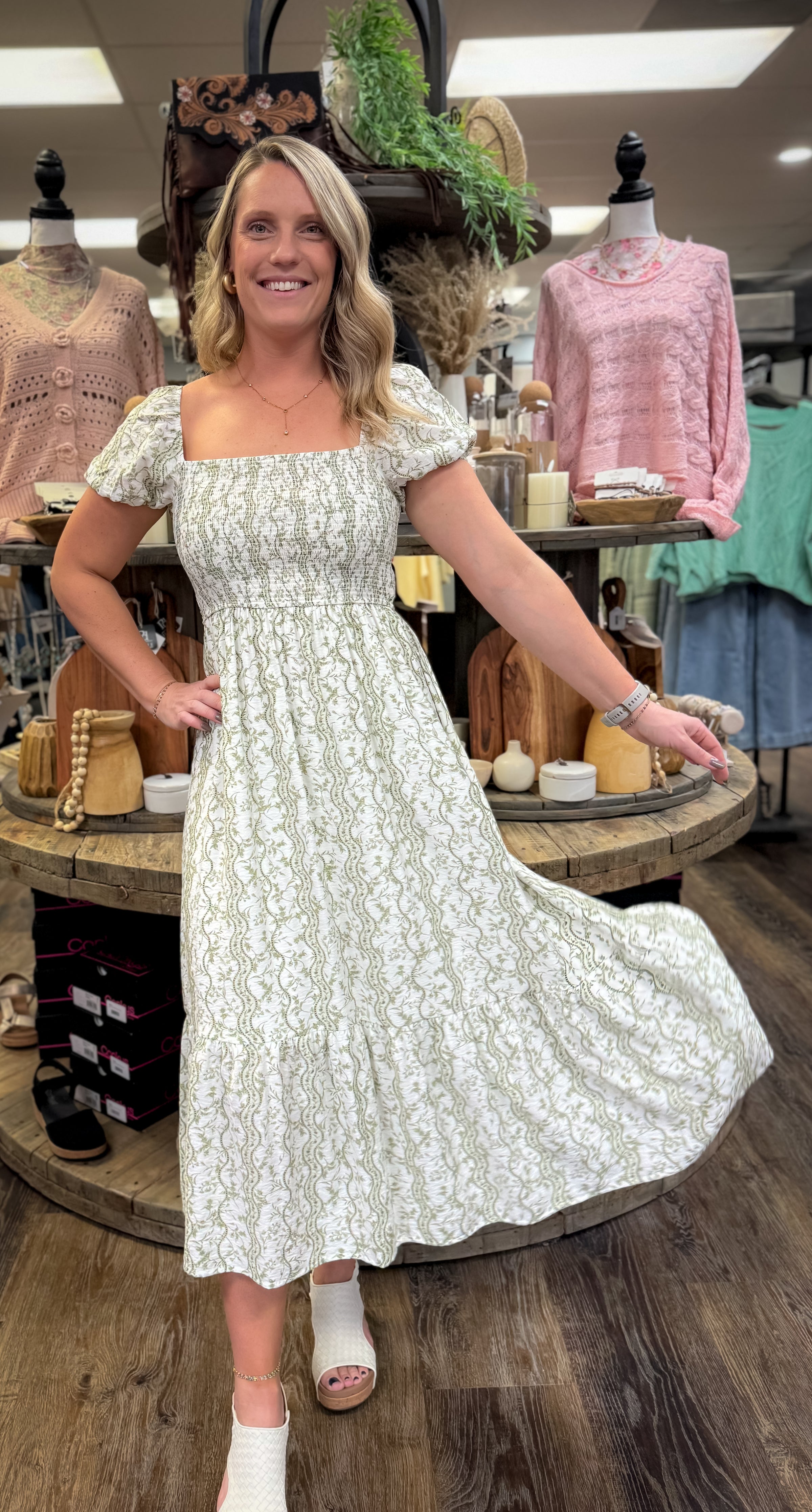 Blu Pepper Smocked Curvy Floral with Cap Elastic Sleeve | Simply Charming  Boutique